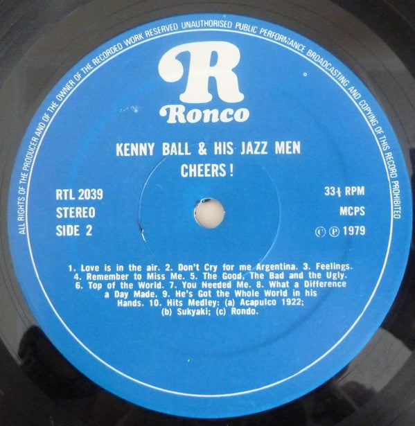 Kenny Ball And His Jazzmen : Cheers! (LP)