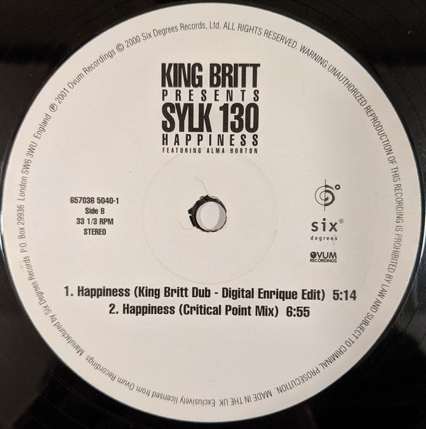 King Britt Presents Sylk 130 : Happiness (12")