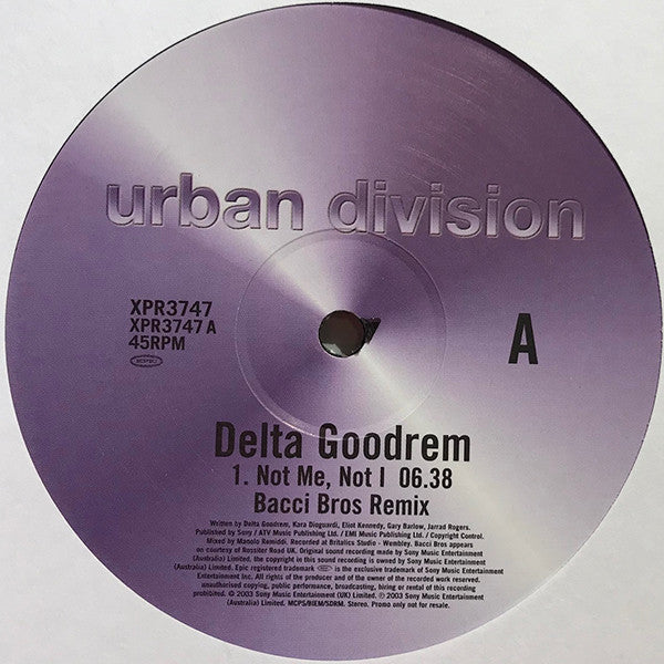 Delta Goodrem : Not Me, Not I (12", Promo)