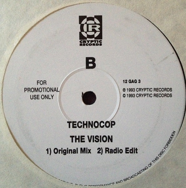 Techno Cop : The Vision (12", Promo)
