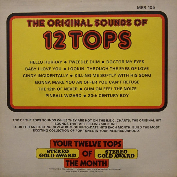 Unknown Artist : 12 Tops - Todays Top Hits (LP)