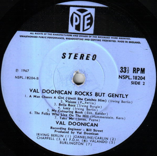 Val Doonican : Val Doonican Rocks, But Gently (LP, Album, Blu)
