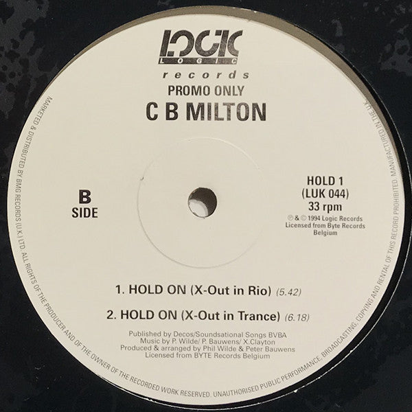 CB Milton : Hold On (If You Believe In Love) (12", Promo)
