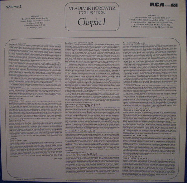 Vladimir Horowitz, Frédéric Chopin : Chopin I (LP, Comp, Mono)
