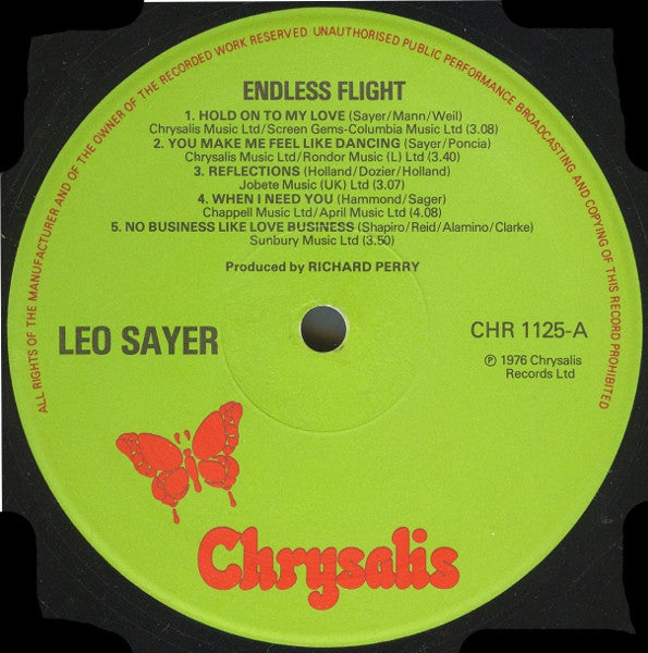 Leo Sayer : Endless Flight (LP, Album, Gre)