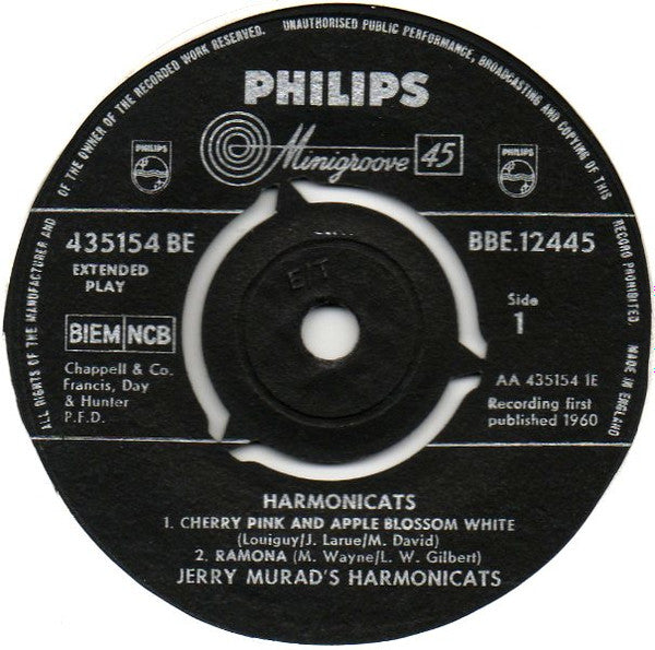 Jerry Murad's Harmonicats : Harmonicats (7", EP, Mono)