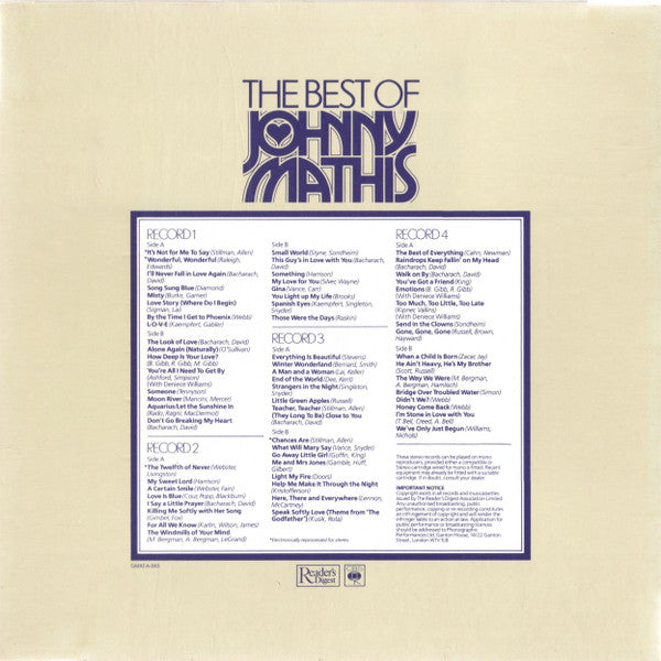 Johnny Mathis : The Best Of Johnny Mathis (4xLP, Comp + Box)