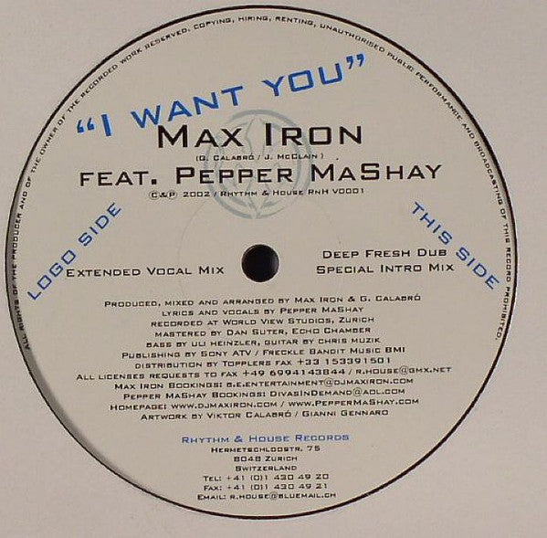 Max Iron : I Want You (12")