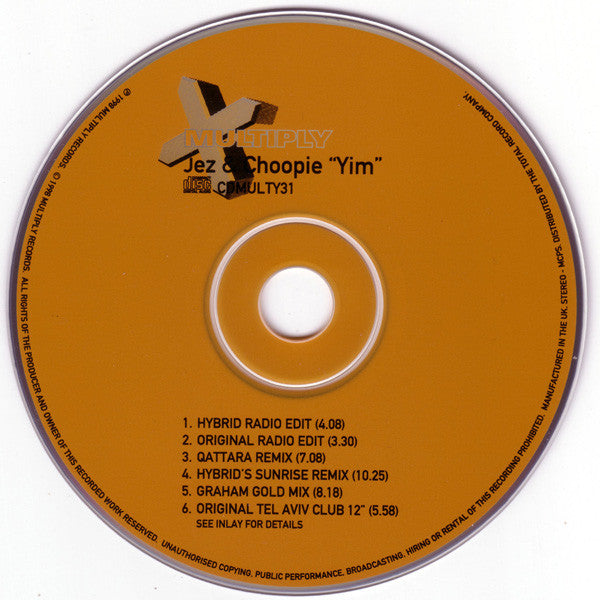 Jez & Choopie : Yim (CD, Single)