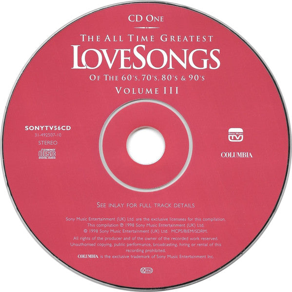 Various : The All Time Greatest LoveSongs Of The 60's, 70's, 80's & 90's Volume III (2xCD, Comp)