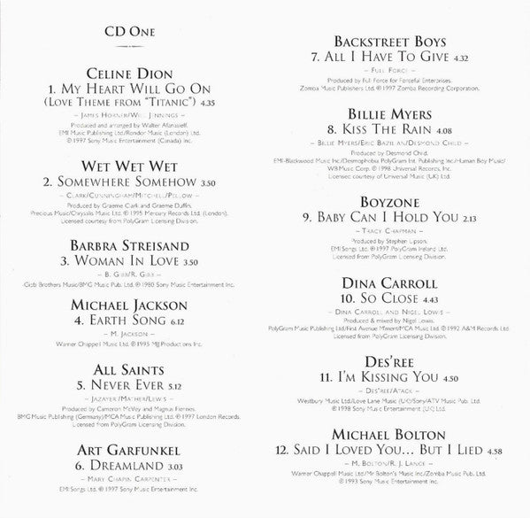Various : The All Time Greatest LoveSongs Of The 60's, 70's, 80's & 90's Volume III (2xCD, Comp)