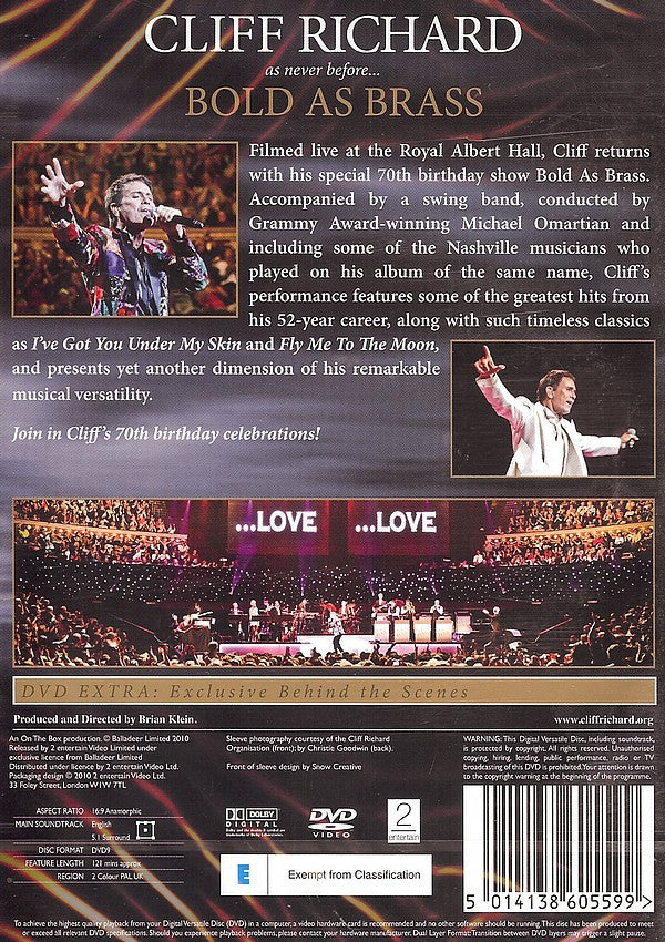 Cliff Richard : Bold As Brass - Live At The Royal Albert Hall (DVD-V, Multichannel, PAL)