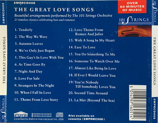 101 Strings : The Great Love Songs (CD, Album)