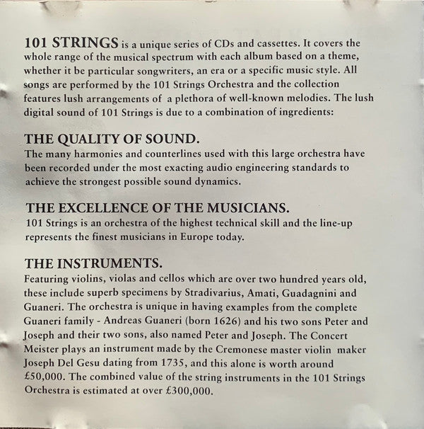 101 Strings : The Great Love Songs (CD, Album)