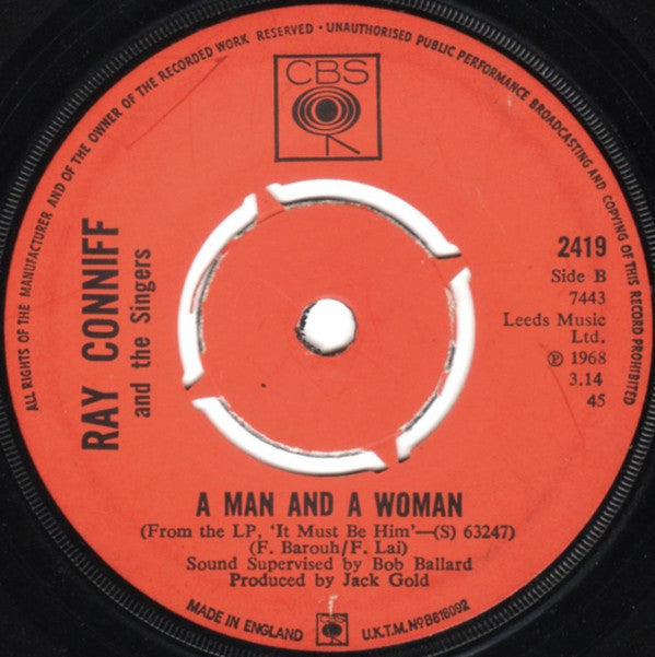 Ray Conniff And The Singers : My Cup Runneth Over (7")