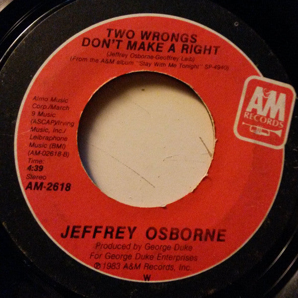 Jeffrey Osborne : We're Going All The Way (7", Single, Car)