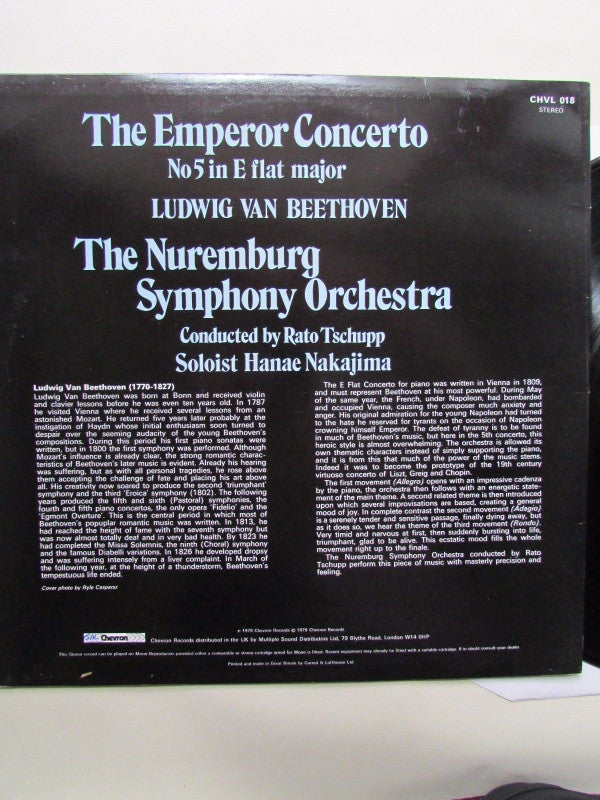 Ludwig van Beethoven, Nürnberger Symphoniker Conducted By Räto Tschupp, Hanae Nakajima : The Emperor Concerto No. 5 In E Flat Major (LP)