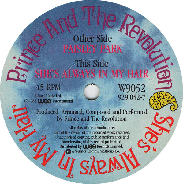 Prince And The Revolution : Paisley Park (7", Single, Pap)