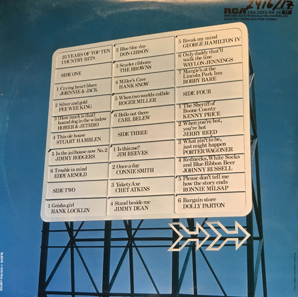 Various : 25 Years Of Top Ten Country Hits (2xLP, Comp)