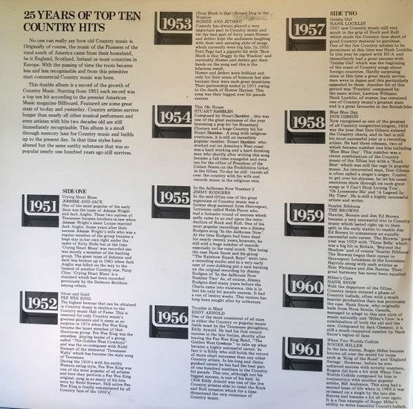 Various : 25 Years Of Top Ten Country Hits (2xLP, Comp)