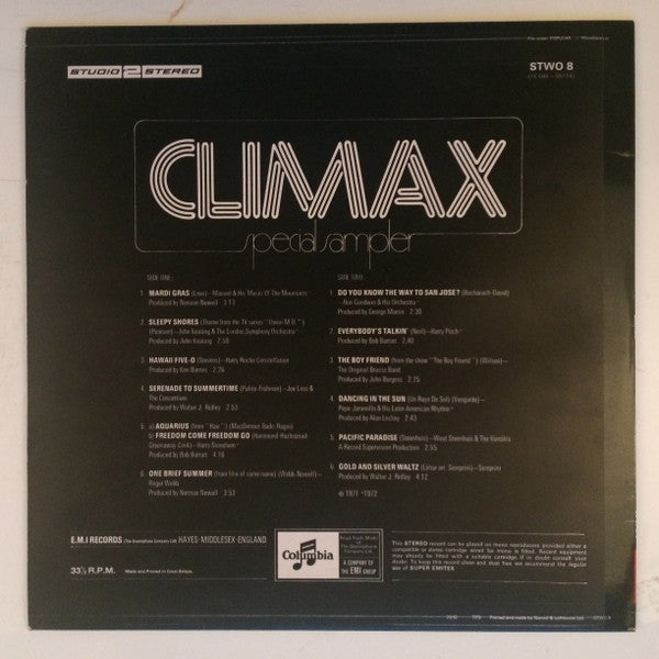 Various : Climax Special Sampler (LP, Comp, RP, Smplr, Cha)