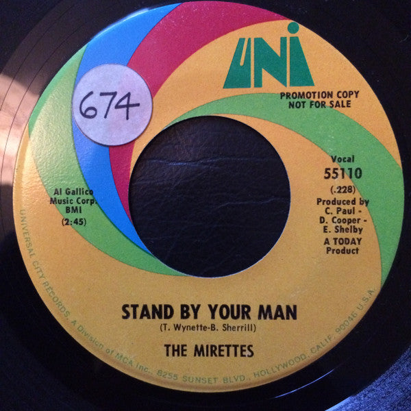 The Mirettes : Stand By Your Man (7", Single, Promo)