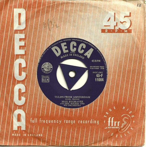 Max Bygraves : You Need Hands / Tulips From Amsterdam (7", Single)