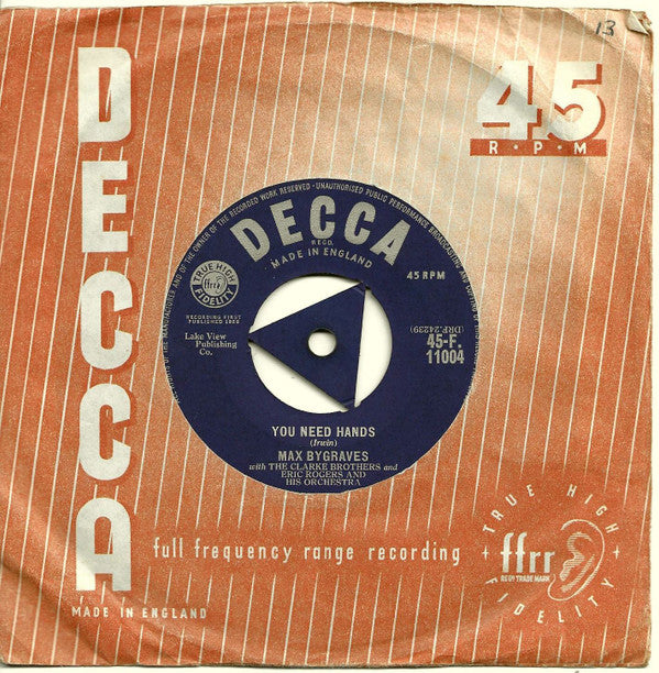 Max Bygraves : You Need Hands / Tulips From Amsterdam (7", Single)