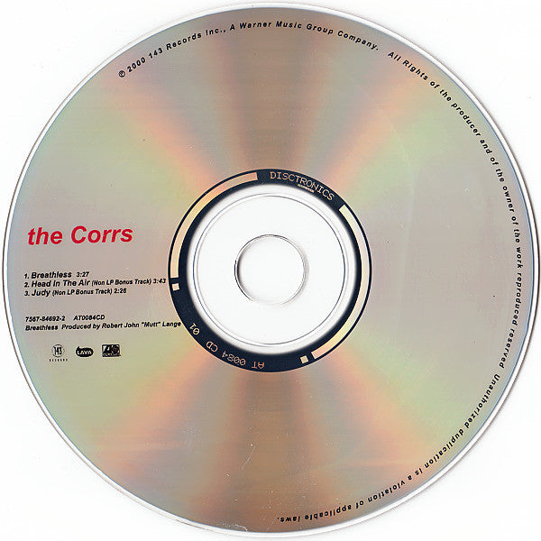 The Corrs : Breathless (CD, Single)