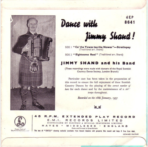 Jimmy Shand And His Band : Dance With Jimmy Shand (7", Mono)