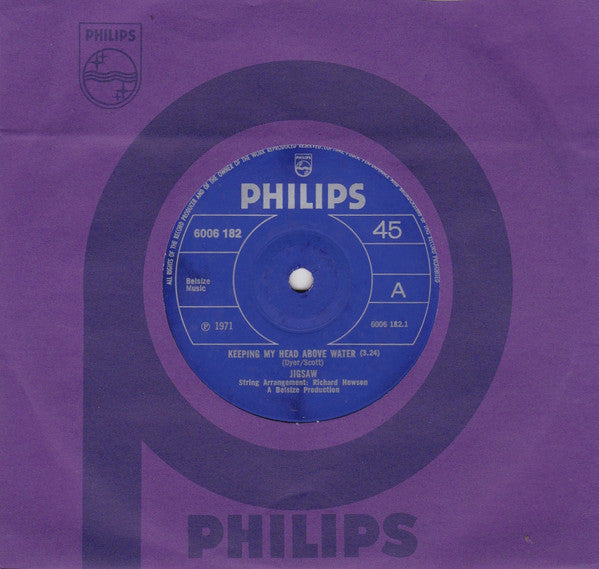 Jigsaw (3) : Keeping My Head Above Water (7", Single, Sol)