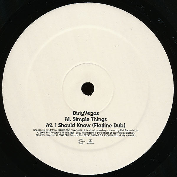 Dirty Vegas : Simple Things (12")