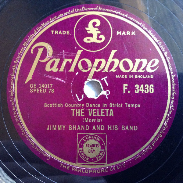 Jimmy Shand And His Band : Bluebell Polka / The Veleta (Shellac, 10")