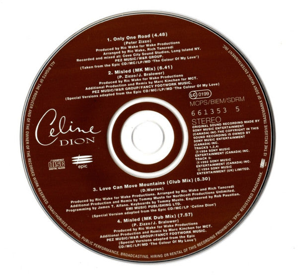 Céline Dion : Only One Road (CD, Single)