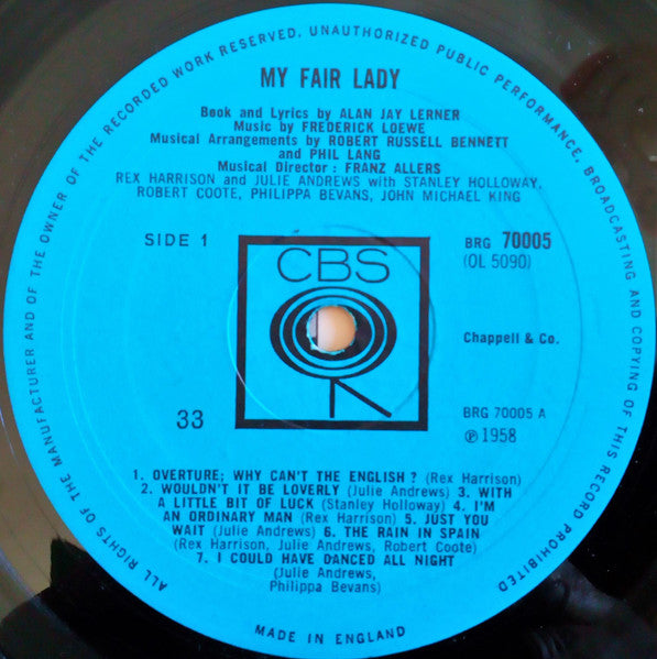 Rex Harrison, Julie Andrews With Stanley Holloway Music By Frederick Loewe : My Fair Lady (LP, Album, RE)