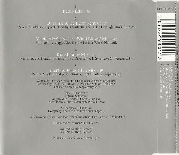 Sash! : La Primavera (CD, Single)