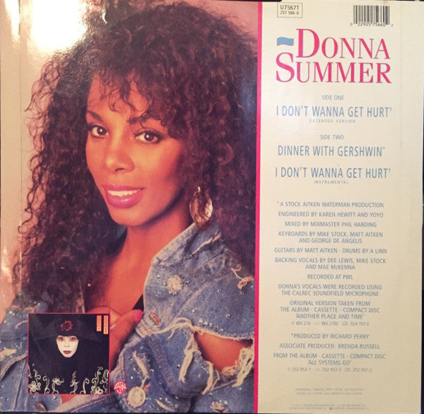 Donna Summer : I Don't Wanna Get Hurt (12", Dam)