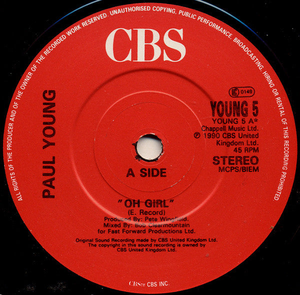 Paul Young : Oh Girl (7", Single)