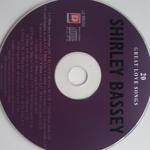 Shirley Bassey : 20 Great Love Songs (CD, Album, Comp)