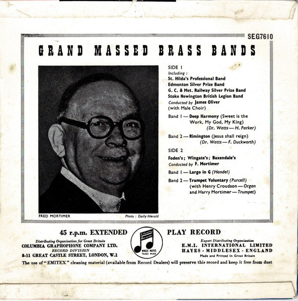 Grand Massed Brass Bands : Grand Massed Brass Bands (7", EP)