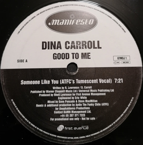 Dina Carroll : Good To Me (12")