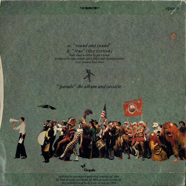 Spandau Ballet : Round And Round (7", Single, Blu)