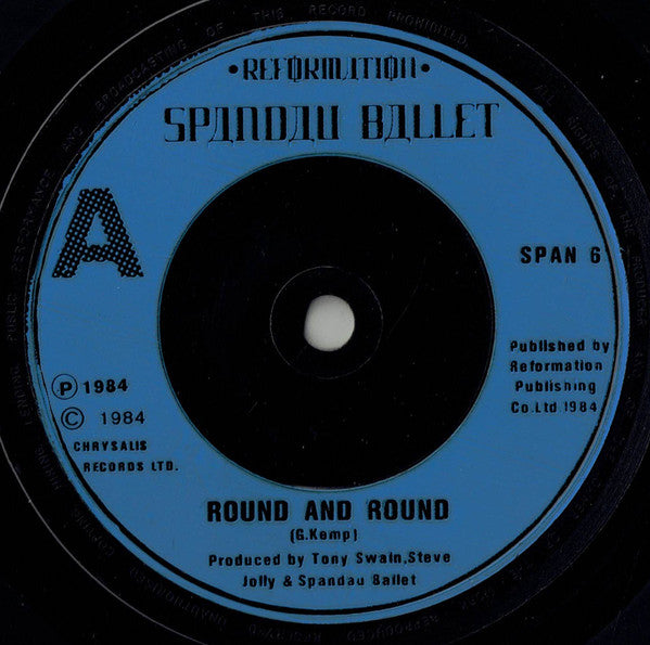 Spandau Ballet : Round And Round (7", Single, Blu)