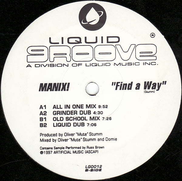 Manix! : Find A Way (12", Promo)