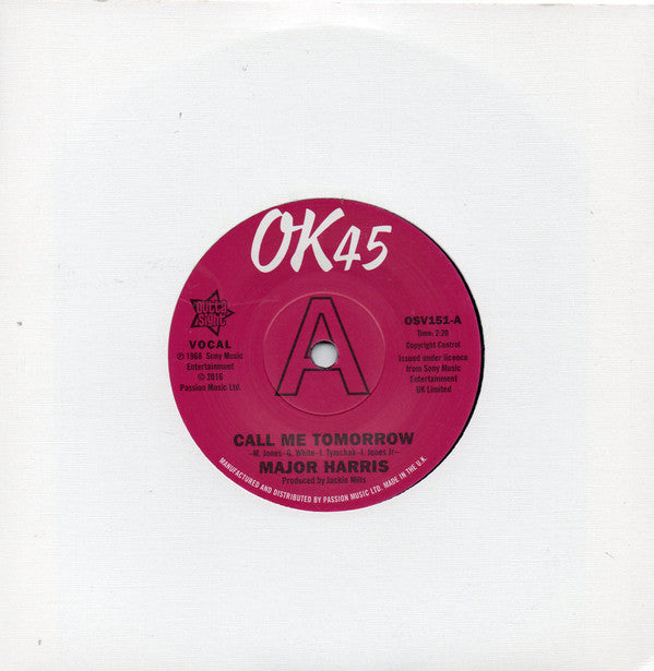 Major Harris / Walter Jackson : Call Me Tomorrow / Where Have All The Flowers Gone (7", Single, Promo, RE)
