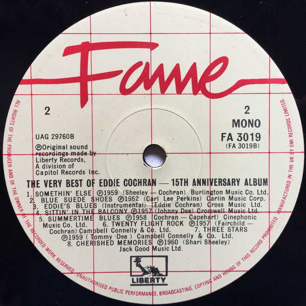 Eddie Cochran : The Very Best Of Eddie Cochran (LP, Comp, Mono, RE)