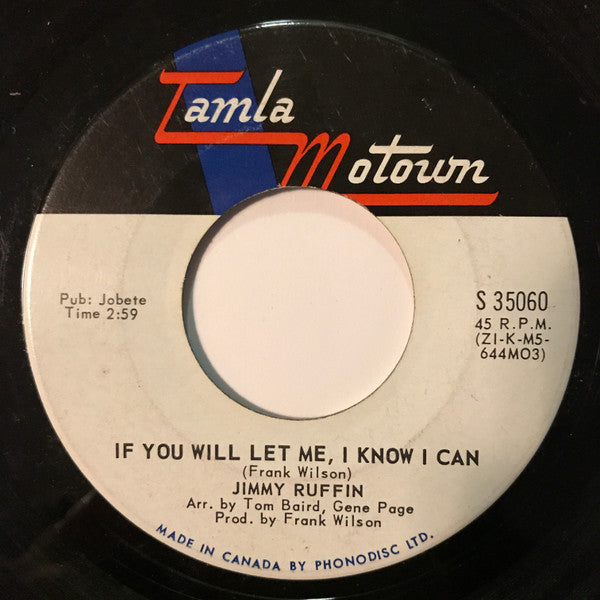 Jimmy Ruffin : If You Will Let Me, I Know I Can / Farewell Is A Lonely Sound (7", Single)