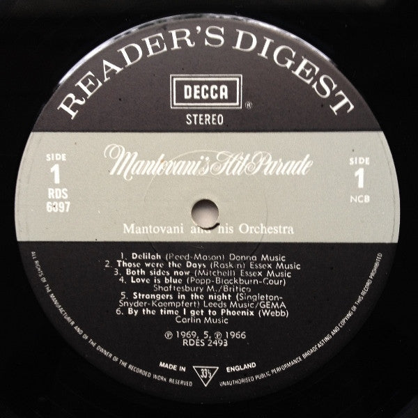 Mantovani And His Orchestra : Mantovani's Hit Parade (LP, Comp)