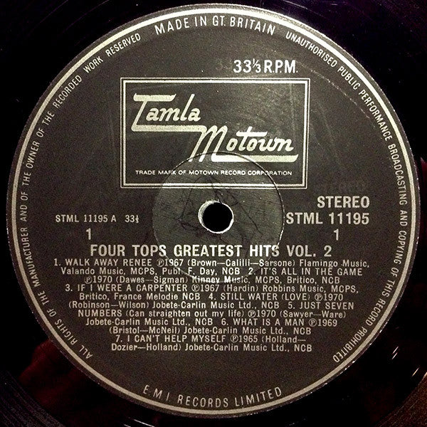 Four Tops : Greatest Hits Vol. 2 (LP, Comp)