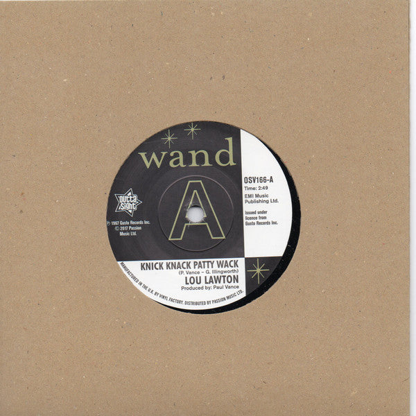 Lou Lawton ,"/" Walter Wilson : Knick Knack Patty Wack /Love Keeps Me Crying (7", Single, Promo, RE)